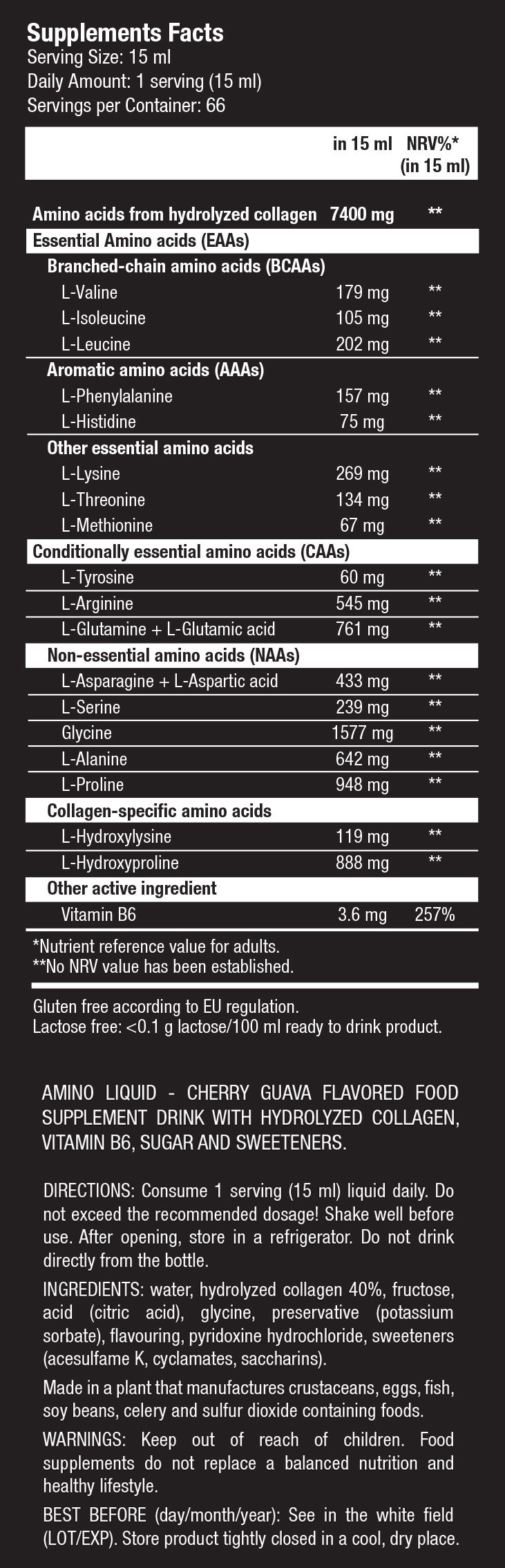 SCITEC NUTRITION Amino Liquid 1000ml Cherry Guava - Image 3