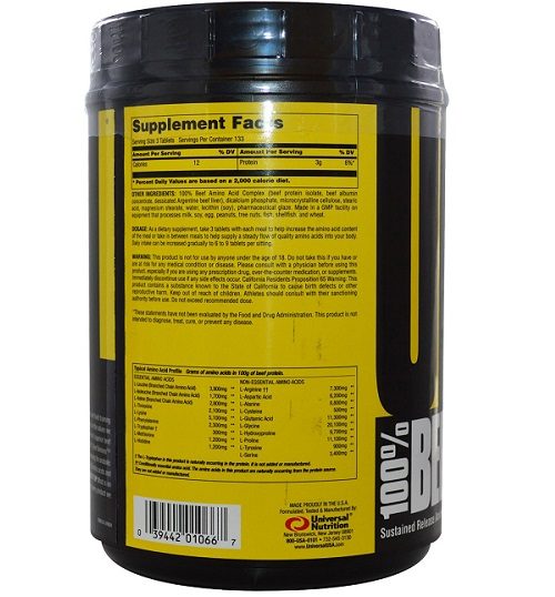 UNIVERSAL NUTRITION Beef Aminos 200tabs - Image 2