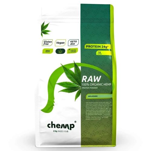 CHEMP Raw 100% Organic Hemp Protein 510gr Unflavoured