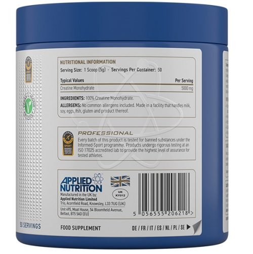 APPLIED NUTRITION Creatine Monohydrate 250gr - Image 2