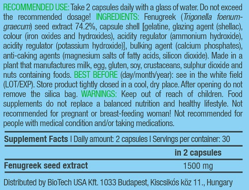 BIOTECH USA Fenugreek 60caps - Image 3