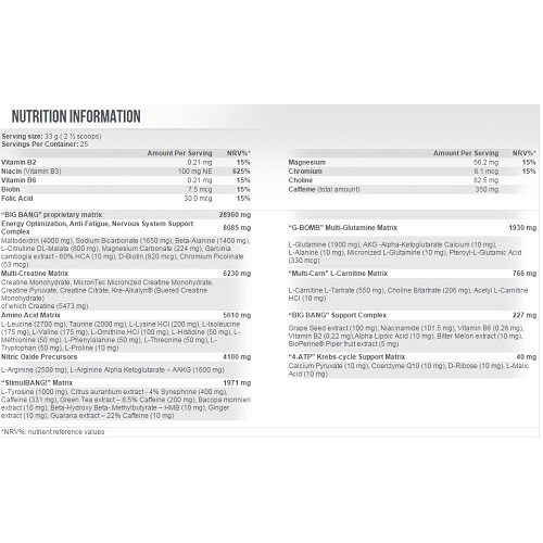 SCITEC NUTRITION Big Bang 3.0 825gr - Image 2