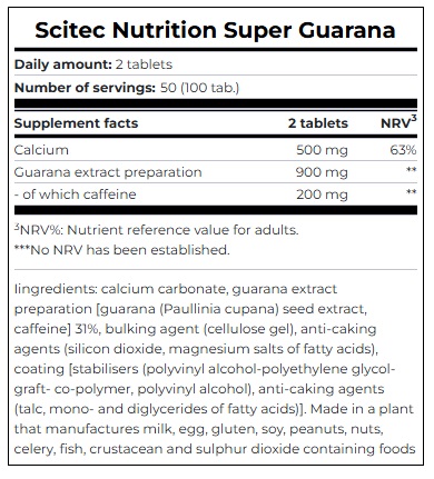 SCITEC NUTRITION Super Guarana 100tabs - Image 3