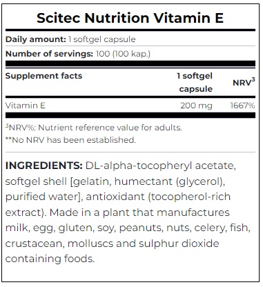 SCITEC NUTRITION Vitamin E 100caps - Image 3