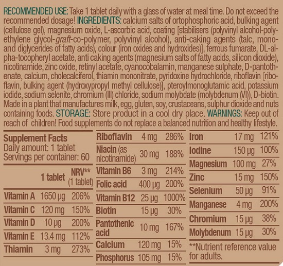 BIOTECH USA Vegan Multivitamin 60tabs - Image 3
