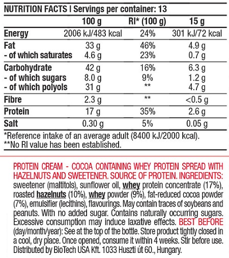 BIOTECH USA Protein Cream 400gr - Image 3