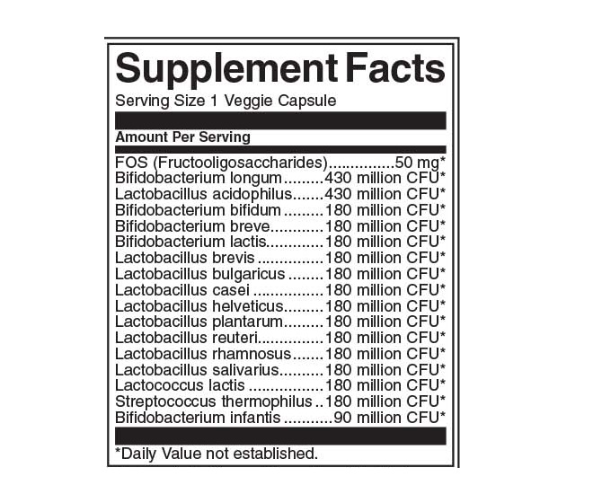 SWANSON Ultimate 16 Strain Probiotic with FOS 3.2billion 60vcaps - Image 2