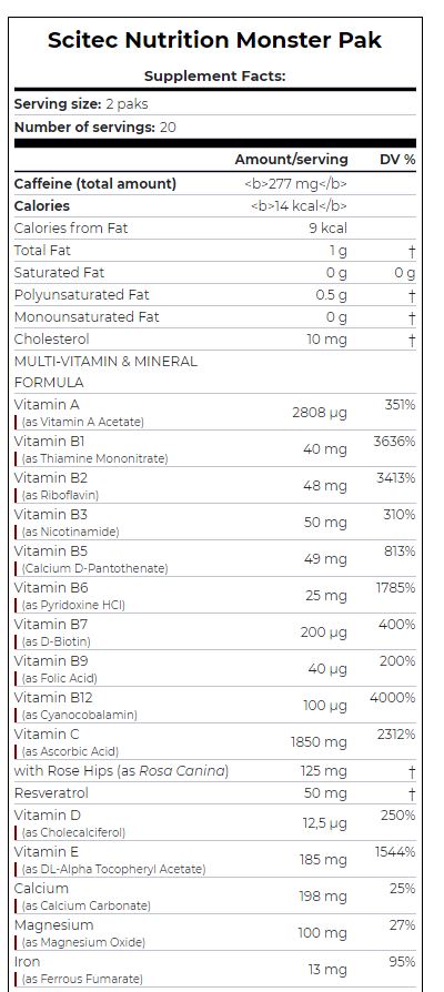 SCITEC NUTRITION Monster Pak 40packs - Image 2