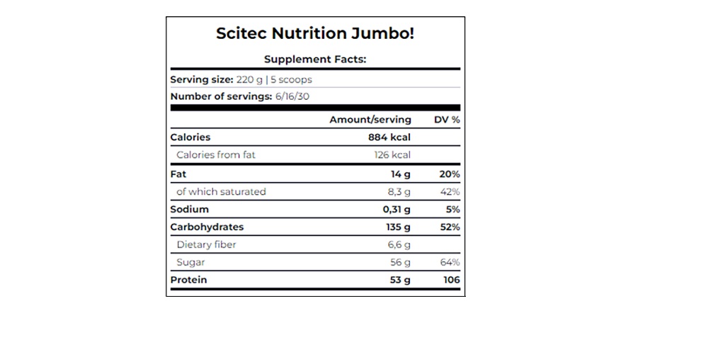 SCITEC NUTRITION Jumbo 3520gr - Image 2