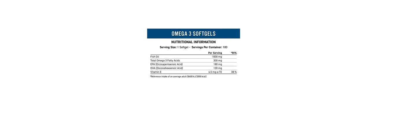 APPLIED NUTRITION Omega 3 100softgels - Image 2