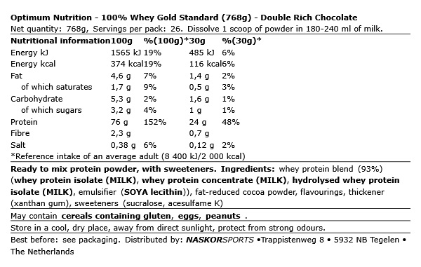 OPTIMUM NUTRITION 100% Whey Protein 768gr - Image 10