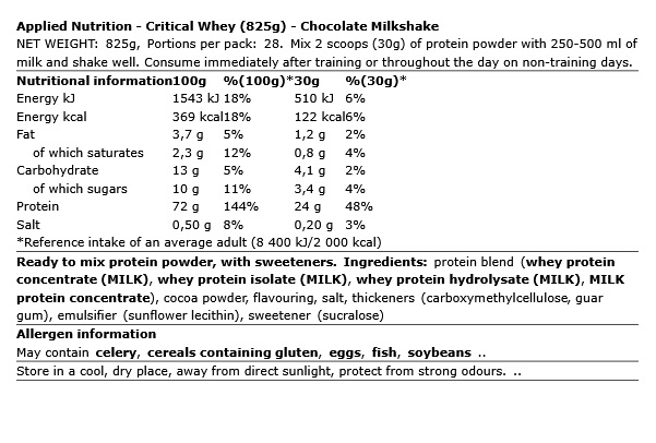 APPLIED NUTRITION Critical Whey Protein 850gr - Image 4