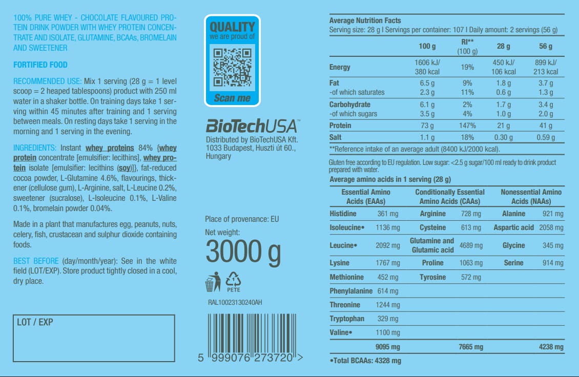 BIOTECH USA 100% Pure Whey 3000gr - Image 2