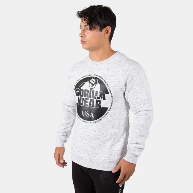 GORILLA WEAR Bloomington Crewneck Sweatshirt Mixed Gray - Image 4
