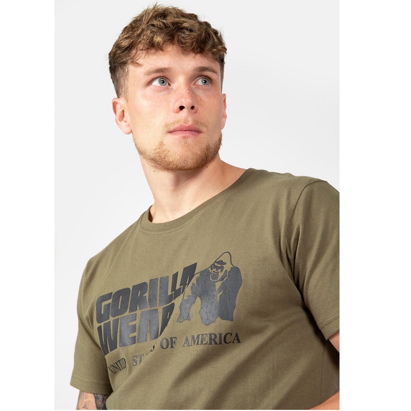 GORILLA WEAR Classic T-Shirt Army Green - Image 3